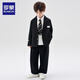 Romon children's suit suit British flower girl dress boy college style casual suit piano performance suit black 120