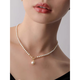 Zhou Taisheng's micro-inlaid knotted pearl pendant necklace is fashionable, light, luxurious, exquisite and elegant, clavicle chain, lady style sweater chain, pearl pendant necklace