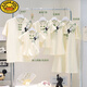 G.duck family of three and four parent-child outfits new Chinese style mother-child mother-daughter dress summer baby t-shirt high-end Chinese style apricot 175 mother skirt L size (110-125Jin Jin equals 0.5 kg)