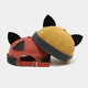 Real Vision Retro Fox Ear Landlord Hat Women's Trendy Washed Splicing Old Melon Skin Hat Brimmless Hip-Hop Personalized Student Hat Black One Size 54-58