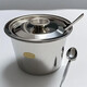 Kamanpai raised stainless steel basin with lid, commercial stall, sauce basin, stainless steel cold mix, household stainless steel sauce basin, stainless steel, non-magnetic stainless steel, white steel, separate lid opening 14cm