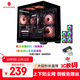 玩嘉孤勇者MINI黑色（旗舰版）+棱镜RGB五风扇套装海景房电脑机箱（上下防尘网/M-ATX主板/240水冷