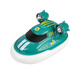 Qi Qijun plays with water, remote control tugboat, waterproof and rechargeable mini ship, simulation boy toy model, children's RC toy small gift, 9 cm mini remote control hovercraft - green, free remote control battery + spare paddle + screwdriver
