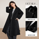 Shandubila pure sheep wool stand-up collar woolen coat for women winter warm long-sleeved loose double-sided woolen coat mid-length coat