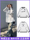 Badblood Korean trendy brand long-sleeved jersey women's loose retro casual round neck top couple American new style white S