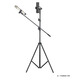 Aoyanlai microphone stand microphone cantilever floor tripod metal telescopic portable mobile phone live broadcast stage karaoke stand black (floor-standing 1.65 meter disc cantilever)