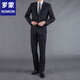 ROMON two-piece men's casual suit, slim two-button small suit, business professional formal wear, youth suit, professional suit, one-button black suit + trousers + vest M (100Jin Jin is equal to less than 0.5 kg)