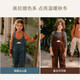 Nest designsPR Xiaoyunduo children's clothing children's corduroy overalls for boys and girls autumn and winter thickened pants soft Yunshan blue 90 cm