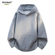 Homlean solid color simple hooded sweatshirt men's spring cleanfit loose versatile casual top HWY80 light gray L