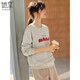 她享加绒卫衣女休闲百搭毛巾绣刺绣上衣冬季短款套头衫外套 T54W108