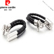 Pierre Cardin (Pierre Cardin) France imported quality and personalized new shirt accessories French cufflinks business men's cylindrical shape leather rope x177 black rope
