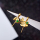 Engraved pure 18k gold buckle jade top bead pendant clip buckle does not fade bean leaves universal au750 bag installation K4-K yellow (regular)