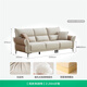 Quanyou Home Home Living Room Sofa Small Apartment Modern Simple Solid Wood Frame Straight Row Technology Fabric Sofa