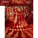 
Menglan Bird Phoenix Crown and Red Chest Wedding Dress Full Wedding Clothes Bride 2025 Chinese Wedding Dress Palace Style Hanfu Clothes Xiuhe Large Tail Feather Drag 3 meters All Size