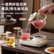 CHIGO Health Pot Double Oven Teapot Tea Maker Stew Pot All-in-One Gift Box Set Office Small Thermostat Coaster Health Cup for Girls High-Looking All-Glass Stew and Warm Three-in-One 0.6L Glass Kettle + 0.2L Cup*2