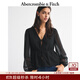 Abercrombie & Fitch Women's 25 New Autumn Style American Style Versatile Loose V-neck Tie Cardigan Long Sleeve Top 140-5315 Black S (165/88A)