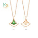Chow Sang Sang 18K rose gold Yong series ginkgo leaf rose gold necklace 92255N priced at 47 cm