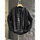Pierre Cardin Autumn New Simple Fake Two-Piece Henley Collar Cardigan Sweater Men's Trendy Loose Versatile Fashion Casual Jacket Black M 100-120Jin Jin equals 0.5 kg