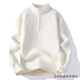 Mr. Jones Button Henry Collar Sweater Men's Loose 2025 New Autumn and Winter Thickened Warm Tops Men's Bottoming Sweater WE25661 Off-White M Approximately 95-115 Jin Jin equals 0.5 kg Can be worn