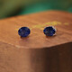 18k gold natural sapphire stud earrings, simple, versatile, small and exquisite earrings