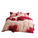 Yusenyi high-end love wedding milk velvet four-piece set wedding pure cotton baby coral velvet quilt cover thickened sheets Heart to Heart YS autumn and winter milk velvet 1.5m bed suitable for 200x230cm quilt core + four-piece set