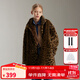 ELLE KIDS children's clothing yellow brown eco-friendly imitation fur jacket for girls winter new old money style leopard print coat leopard print color 165 (M)