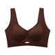 Ancient and modern wide shoulder straps, vertical stripes, seamless bra, no sense of push-up, warm and close to the chest, soft, comfortable and warm winter underwear, cocoa brown 2XL (40) =90abc cup recommended 135-150Jin Jin is equal to 0.5 kg