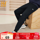 361 Sports pants for men in autumn and winter, loose and breathable casual pants, velvet straight legged knitted trousers, running pants for men, recommended leggings, super black XL