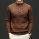 ACOO luxury half turtleneck sweater for men 2025 autumn and winter new fashion trend inner top solid color Henry collar brown S 165 suitable for 105-120Jin Jin equals 0.5 kg