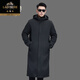 Classic car winter knee-high sheepskin coat original ecological sheepskin one-piece hooded casual party jacket for middle-aged and elderly people black 2XL 140-160Jin Jin equals 0.5 kg