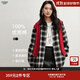 Yixiangliying 100% cotton black and white plaid shirt for women 2025 winter new high-intelligence loose flesh-covering top classic black and white plaid M