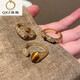 QKX Maillard tiger eye zircon ring for girls 2025 new light luxury high-end index finger ring fashion personalized ring main picture three-piece set