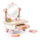 Shantou Lincun Toys 0-3 years old play house dresser set girls makeup toys wooden little princess birthday gift toys MS white dresser + stool