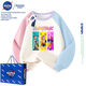 NASA co-branded kpop witch hunter group clothes girls long-sleeved sweatshirt autumn and winter velvet thickened girl's stylish top apricot pink purple spring and autumn thin section 100 100cm recommended 25-30 Jin Jin equals 0.5 kg