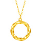 Saturday Fortune Yellow 18K Gold Necklace Women's Möbius Ring Necklace Birthday Gift C0612665 40+5cm