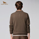 HENRY GRANT Henry Grant British casual autumn and winter men's shirt collar sweater casual knitted sweater long sleeve brown (QBY244162U311) One size fits all 46 (170/92A)