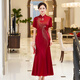 Fumini high-end mother-in-law wedding evening dress dignified and high-end mother-in-law mother-in-law 2026 new dress burgundy L