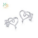 Chow Sang Sang platinum earrings Pt950 platinum Love Decode love platinum earrings for women 91882E
