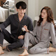 MiiOW new pajamas for women in autumn and winter pure cotton long-sleeved trousers cardigan lapel suit couple large size home wear can be worn outside A35969 female A35970 male M female