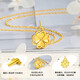Chow Tai Fook gold necklace women's hard gold heartbeat four-leaf clover pendant love lucky four-leaf clover pure gold necklace Chinese Valentine's Day gift
