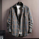 Kuraishi Kazuki trendy brand long-sleeved plaid shirt, high-end men's autumn and winter all-match popular shirts, casual jackets, loose tops, gray 3XL