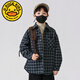 G.duck boys' quilted shirt autumn and winter velvet thickened jacket 24 new style medium and large children's style Korean tartan plaid color 120 cm