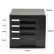 
Deli (deli) desktop file cabinet 9775 office file box a4 drawer five-layer plastic desktop storage and sorting cabinet 9794 with lock 4 layers of gray