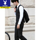 Playboy formal suit suit men's slim and handsome Korean style business jacket black student casual groomsman wedding small suit 1 button black, suit + pants + tie XL (recommended 110-123 Jin Jin equals 0.5 kg)
