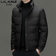 L Lilang's down jacket men's winter stand collar business casual young and middle-aged short lightweight fashionable jacket men's black 2369 3XL