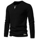 MLB&NY trendy brand v-neck right shoulder long-sleeved T-shirt 2025 new T-shirt for men with loose t-shirt bottoming shirt Henry collar top white S weight 90-120Jin Jin is equal to 0.5 kg