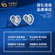 China Gold (CHINA GOLD) PT950 platinum earrings for women, light luxury and high-end earrings, anniversary birthday gifts for girlfriends PT950 platinum love at first sight earrings, about 1.2g, brand gift box