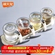 Xitianlong glass seasoning box seasoning bottle household seasoning jar seasoning jar set salt jar seasoning box 4-piece set with storage rack