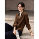 Fanximan apricot color fake two-piece stand-up collar long-sleeved shirt for women 25 years new winter contrasting color stitching short top A3399 apricot color S (recommended 90-100Jin Jin equals 0.5 kg)