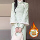 Green plush collar, ladylike style with inverted large sleeves, improved cheongsam for girls, retro Republic of China style dress that can be worn daily, green L (105-115Jin Jin is equal to 0.5kg)